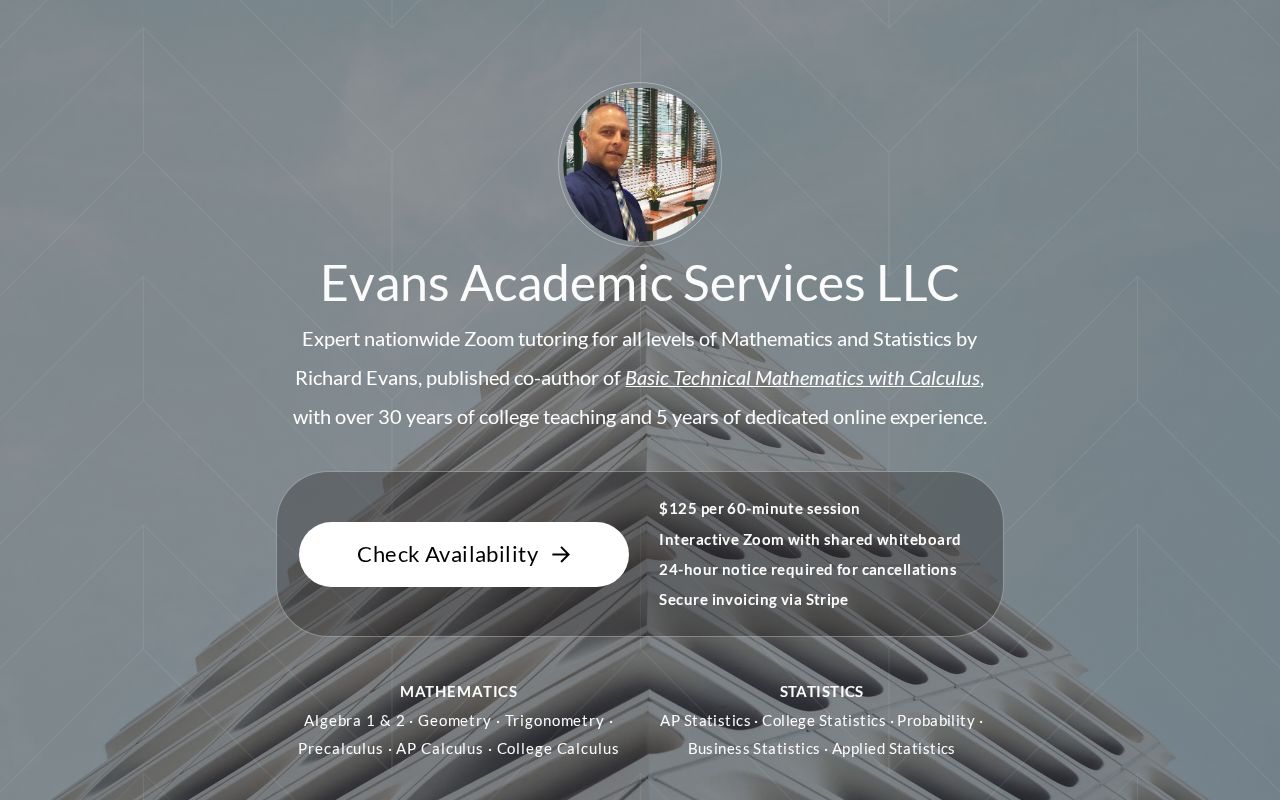 Evans Academic Services LLC | Math & Statistics Tutoring